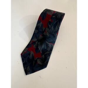 J.S. Blank Men's 100% Silk Neck Tie Blue and Red Abstract Floral JL